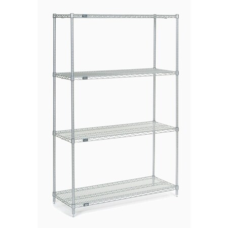 Nexel Wire Shelving, Poly-Z-Brite, 48W x 21D x 86H 21488Z